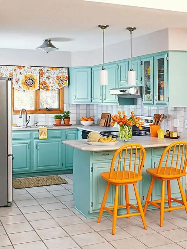 Decoração de Cozinha Azul
