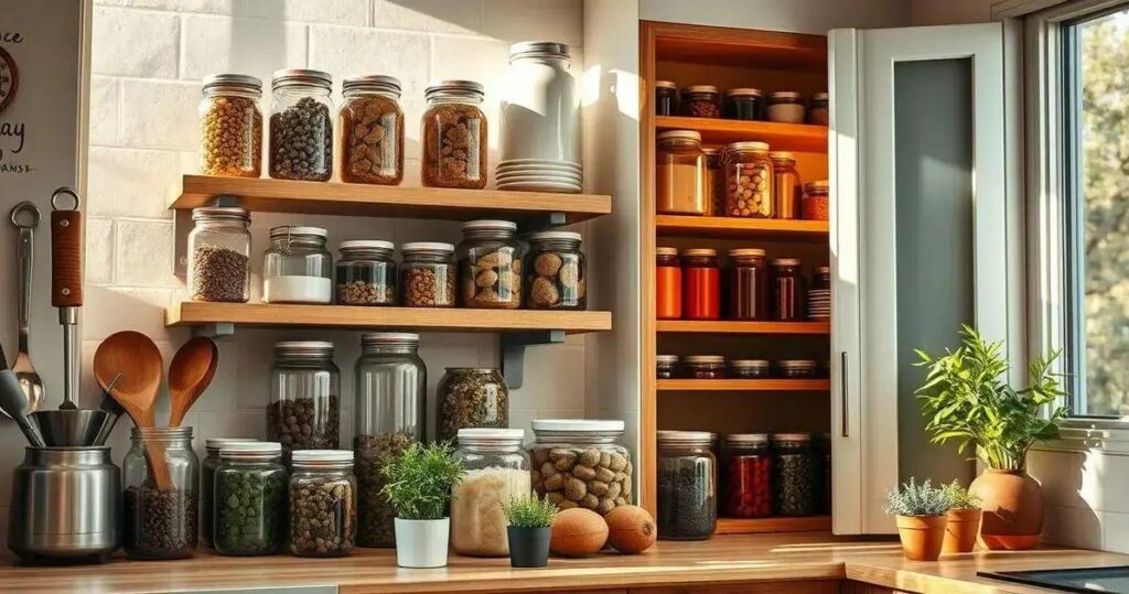 como organizar os potes na cozinha